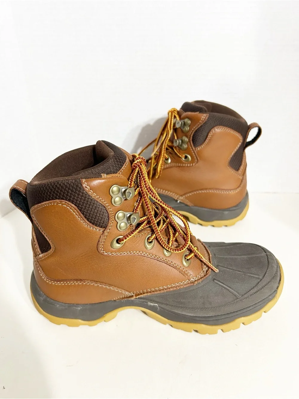 L.L. Bean Women’s TEK2.5 Duck Boots Brown Leather Gray Rubber Size 6.5 M